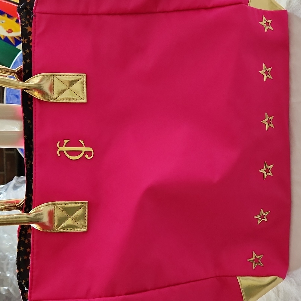 Juicy Couture hot pink & Gold tote